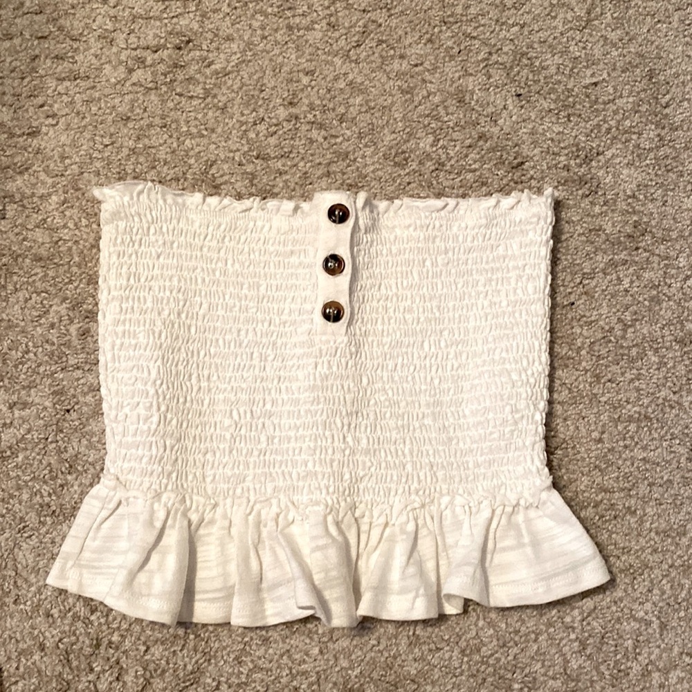 Tube/strapless white top. Size S.